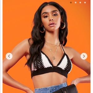 Striped Crochet Halter Top